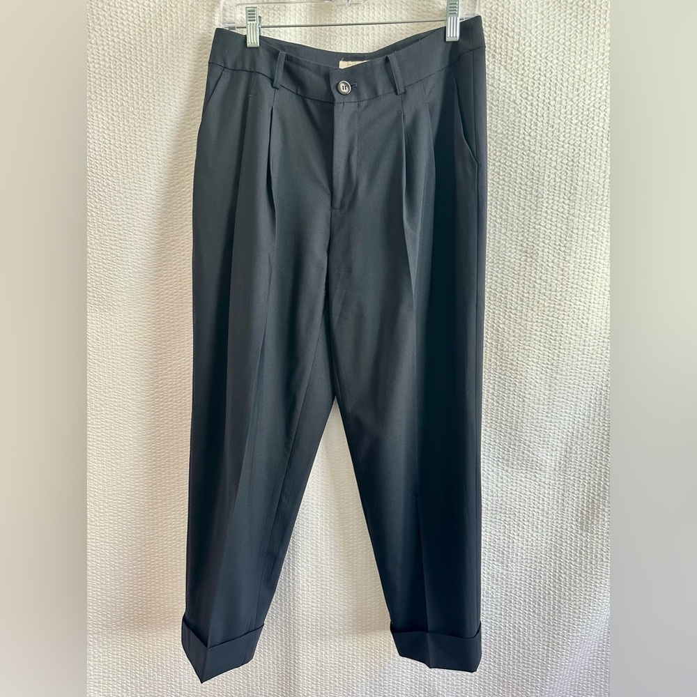 KATE SPADE Black Bow Ankle Trouser Pants Size 6 Tailored Career Workwear